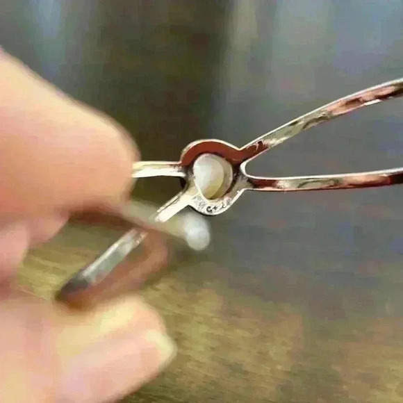 Chloe + Isabel Bianca Rhodium Plated open cuff bracelet - Picture 5 of 5